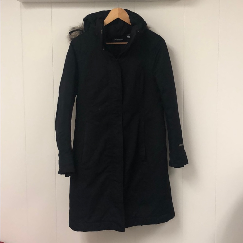 Marmot Black Chelsea style Winter Coat